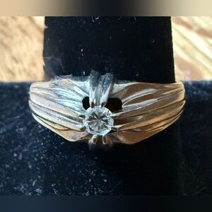 100 Percent Authentic Portuguese Silver Ring with Diamond